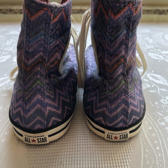 Converse Chuck Tylor MISSONI Purple Sparkling High-Top Sneakers Women’s Size 7.5 - Picture 4 of 16